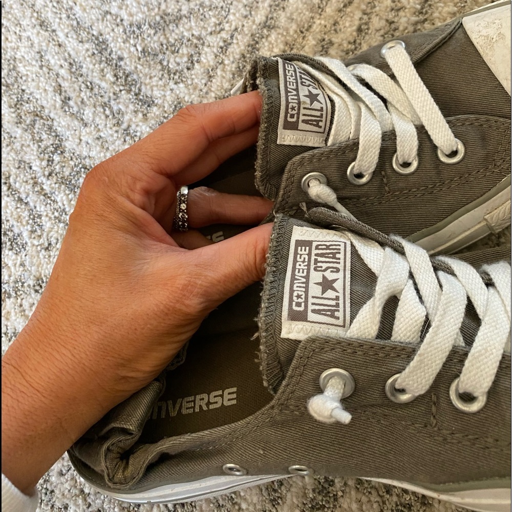 Convense Chuck Taylors slip ons gray size 9 womens